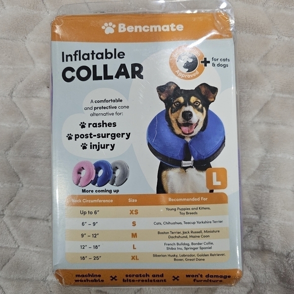 BENCMATE Protective Inflatable Collar for Dogs and Cats - Soft Pet Recovery Lg - Picture 7 of 7